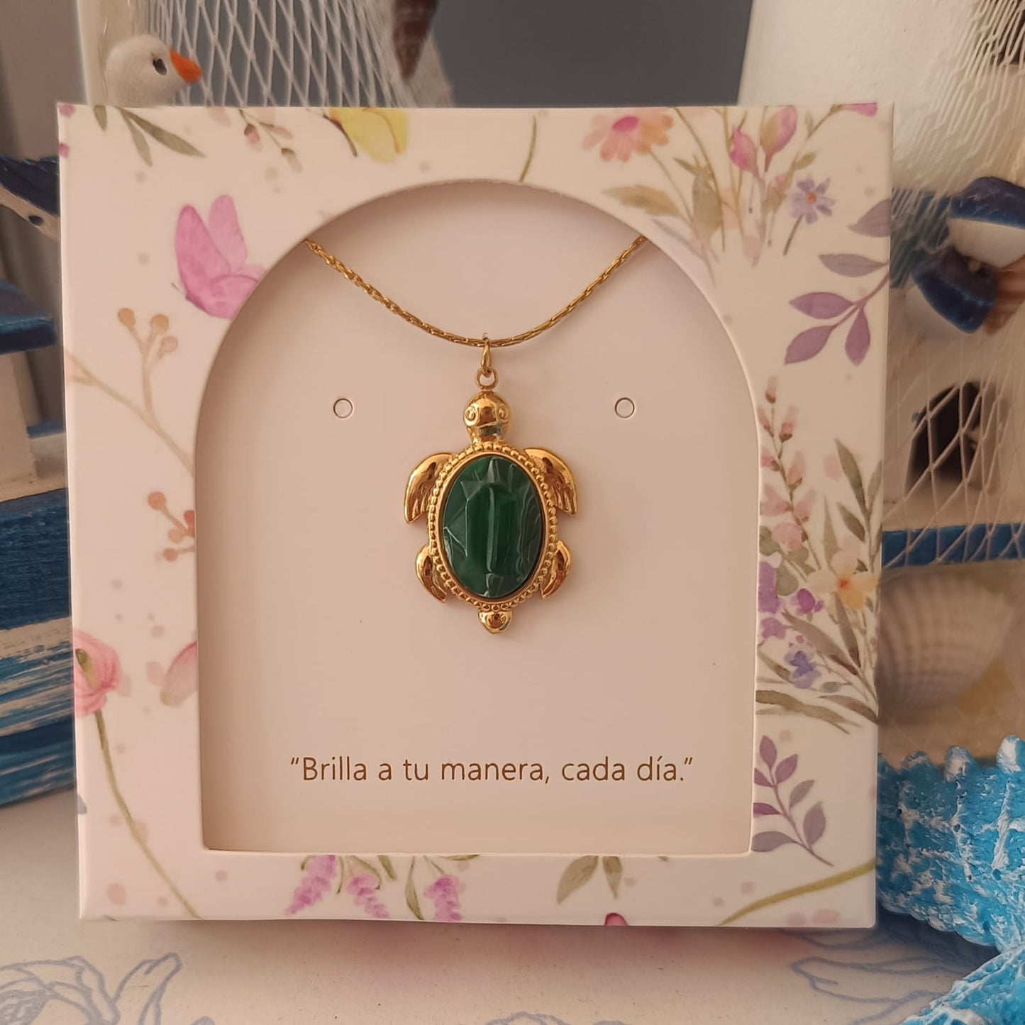 Cadena Tortuga Verde Grande