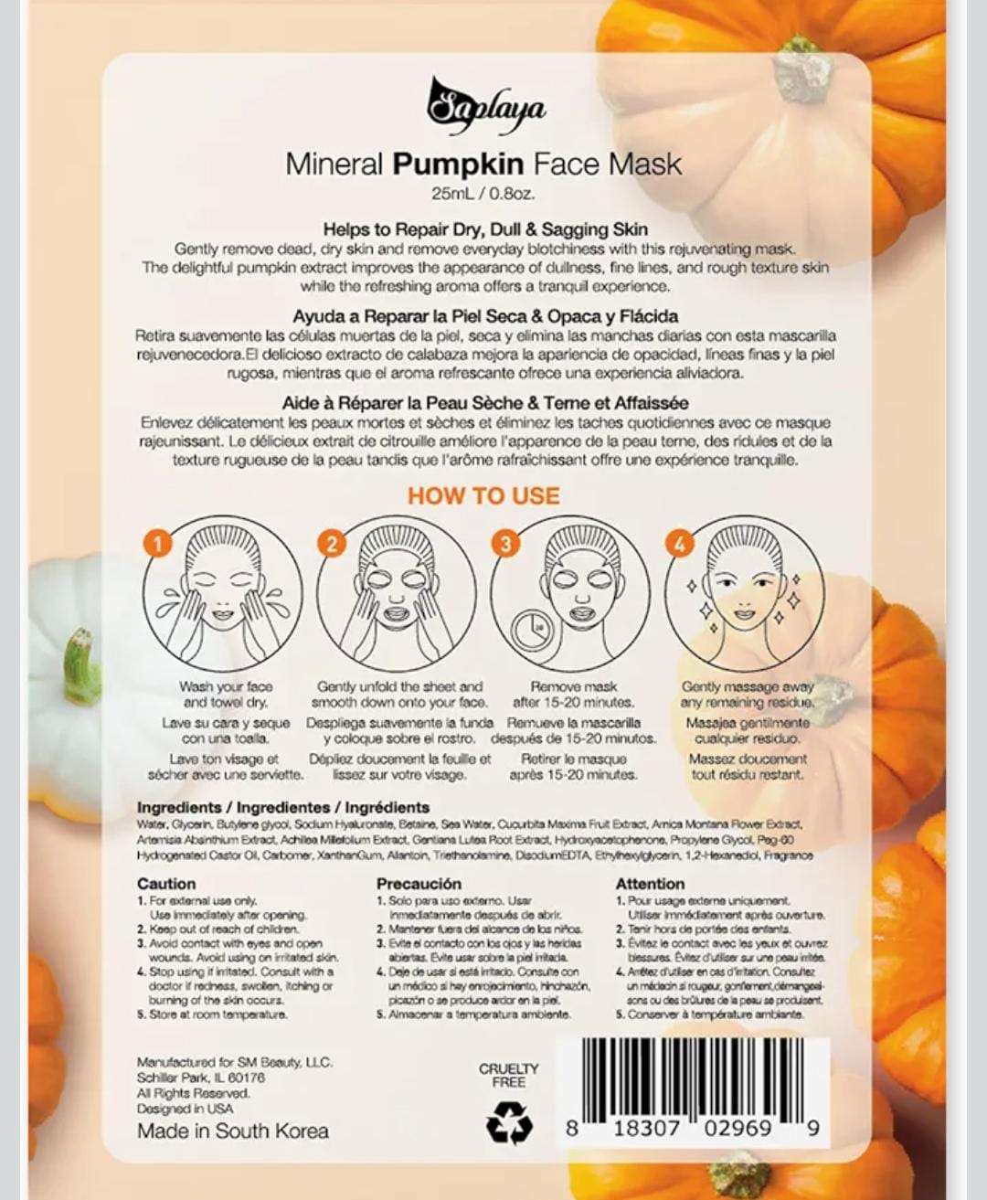 Mascarilla facial pumkin