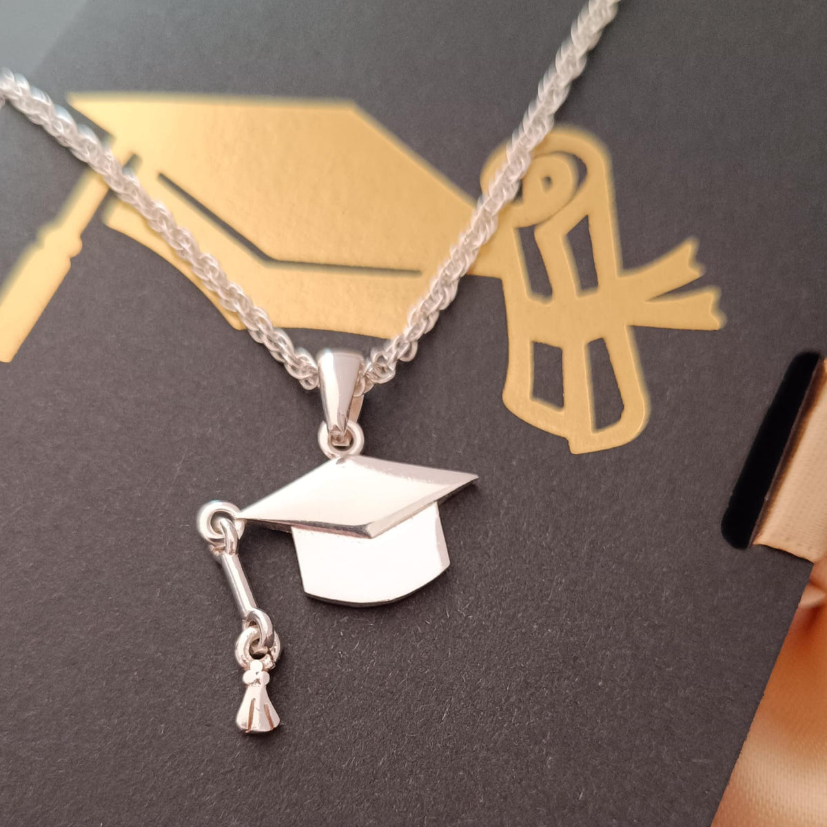 Cadena Birrete Plata 925 Personalizado #3